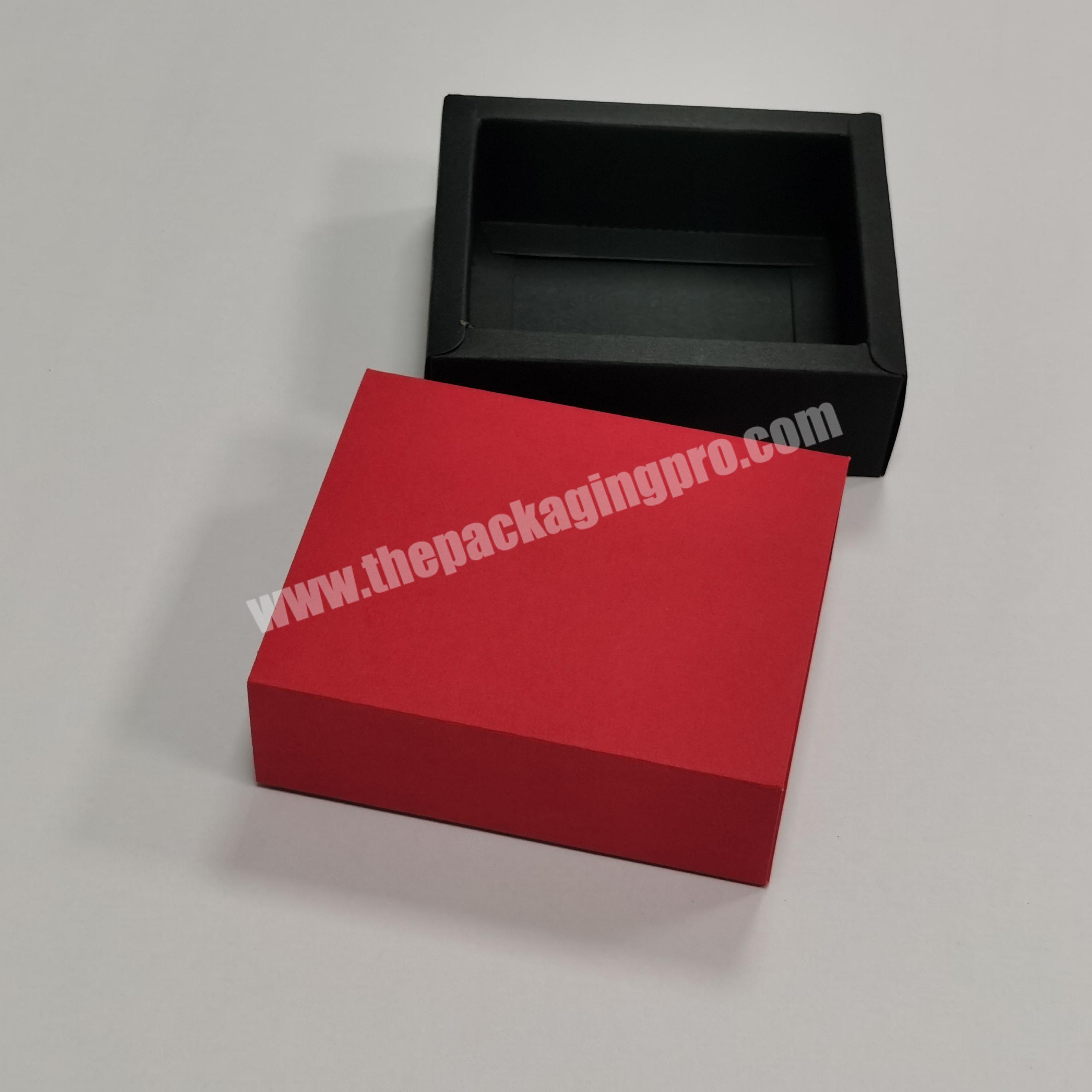 Supplier Wholesale Custom Logo Slide Drawer Packaging Craft Paper Box Jewelry Red Black Small Kraft Box For Eyelash Extensions
