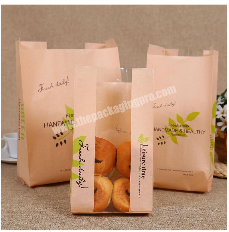 Wholesale Custom Snack Bread Food Delivery Kraft Paper Packaging Bag