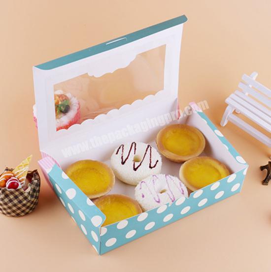 Wholesale Customized New Design Art Paper Cake/Donuts/egg tart Packaging Gift Box with window