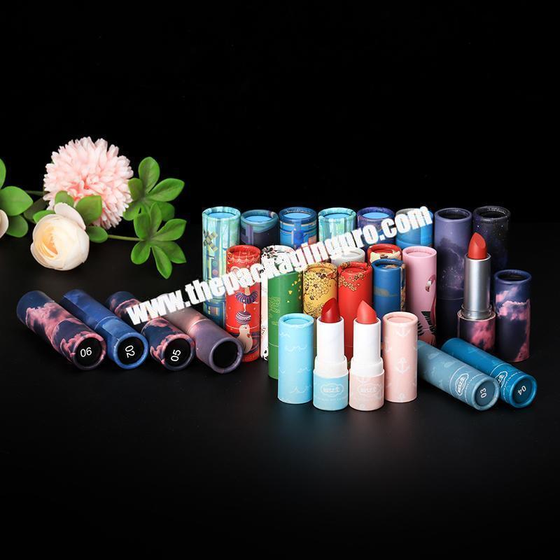 lipgloss tubes good quality biodegradable paper cardboard cover cosmetic lipstick tubes empty lip balm recycle packaging tubes