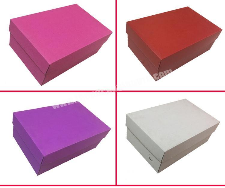 Wholesale In Stock Low MOQ Lid And Base Paper Hard Corrugated Box Shoe Packaging Gift Boxes With Custom Logo