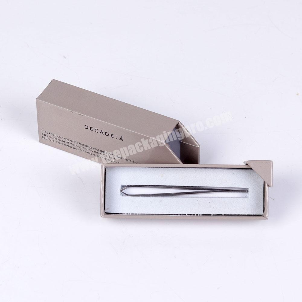 Wholesale Luxury Custom Logo Paper Cardboard Packaging Drawe Box For Tweezers Packging Box With EVA