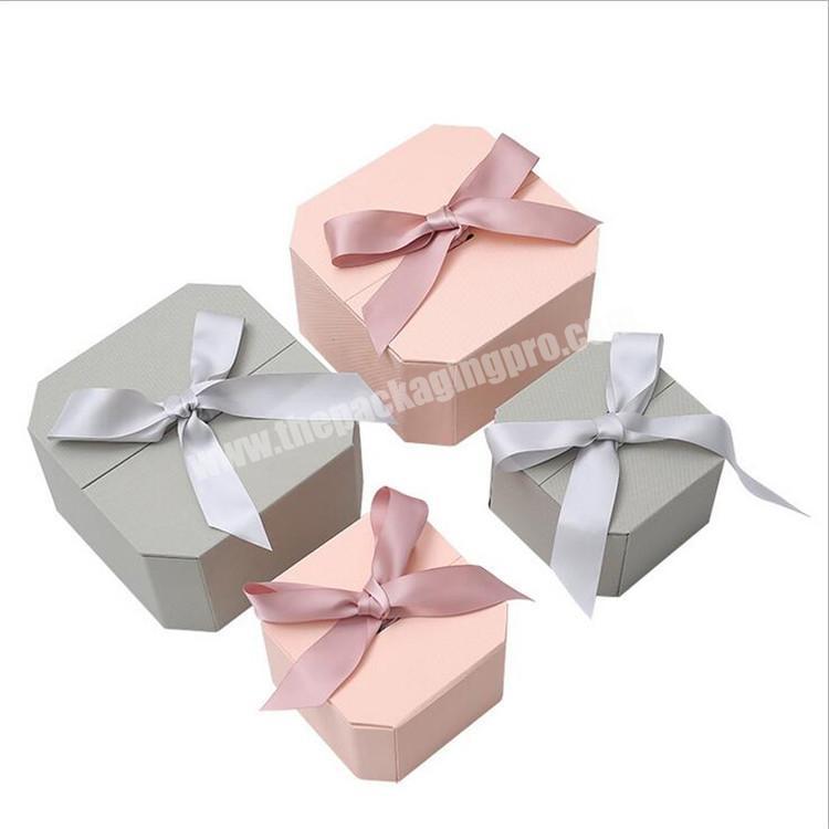 Wholesale Luxury Packaging Logo Printed Pink Cardboard Gift Boxes With Ribbon