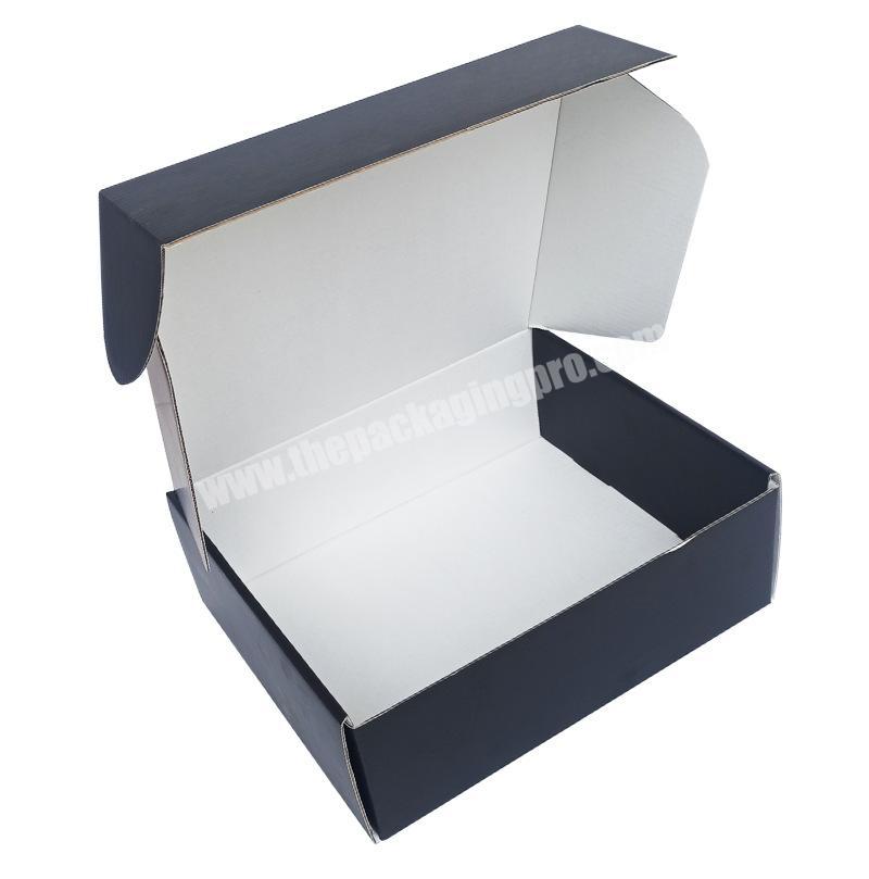 Wholesale Matte Black Corrugated Paper Gift Boxes Custom Shipping Mailer Box for Underwear and Clothes with Your Own Logo