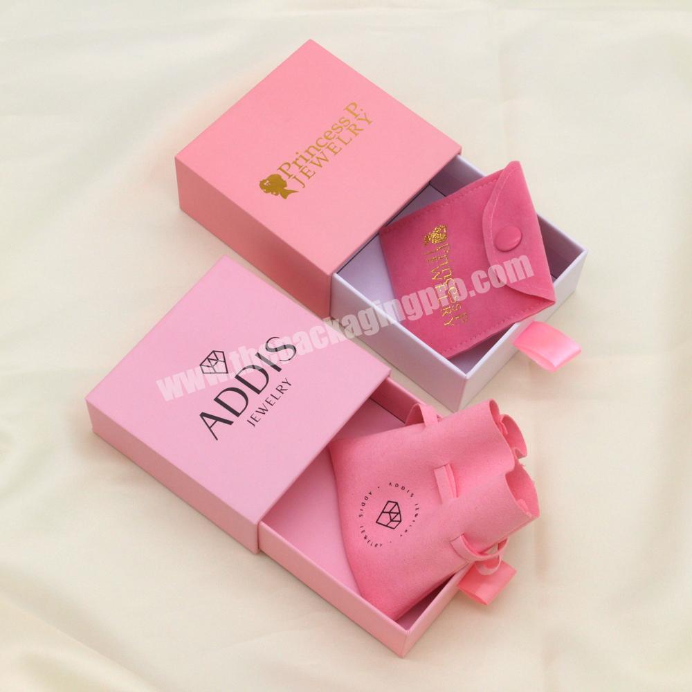 Wholesale Printing Luxury Paper Cardboard Custom Logo Creative Pink Jewellery Packaging Boxes Jewelry