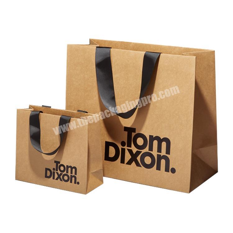 Wholesale Retail thick custom made paper bags Kraft paperbag big medium packaging bags clothing custom logo