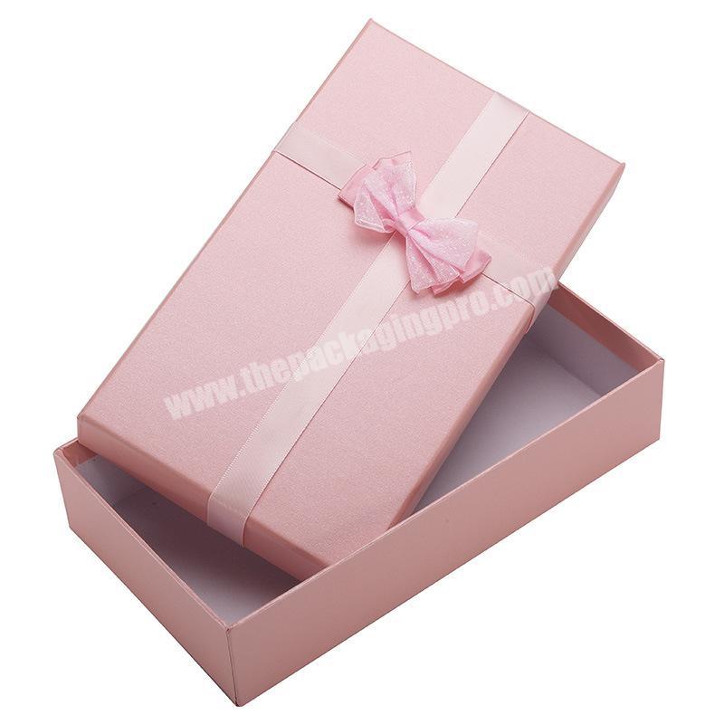 Wholesale Small Bowknot Lid And Base Packaging Box Wallet Birthday Gift Paper Cardboard Box