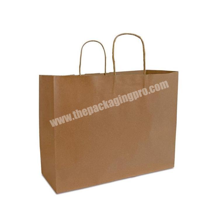 Wholesale Square Brown Gift Shopping Kraft Paper Gift Bags with Handles