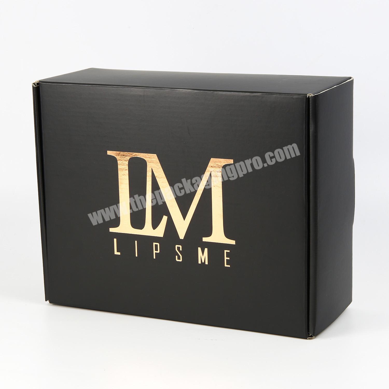 Wholesale black gold foil  Luxury gift shipping packaging custom packaging shipping box