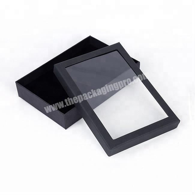 Wholesale black high quality custom cardboard box with window extra large gift box luxury