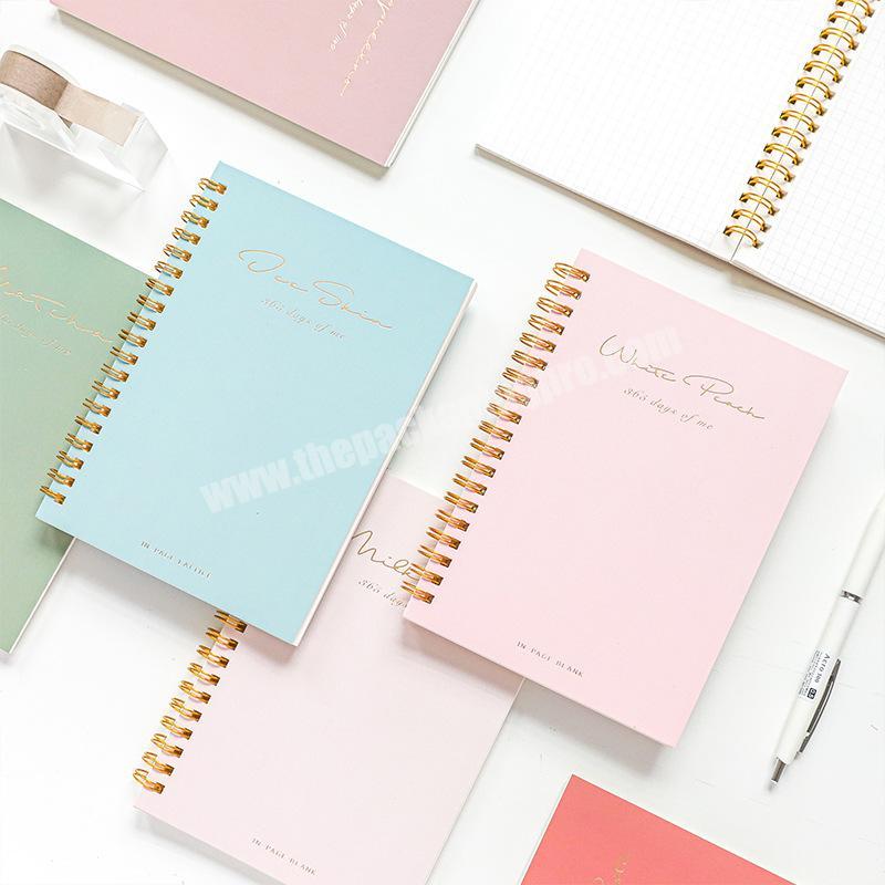 Wholesale candy color gold foil b6 paper spiral coil journal notebook