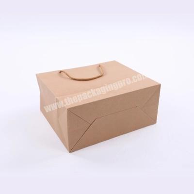 Wholesale custom brown kraft paper shoes carry bag with strong bottom