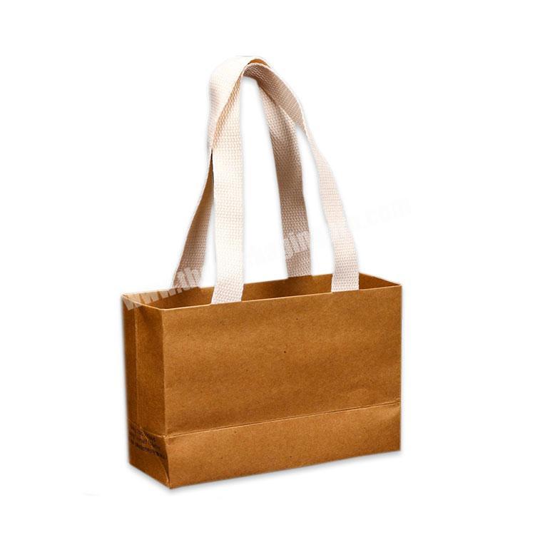 Wholesale custom craft shopping portable kraft brown paper packaging bags with your own logo