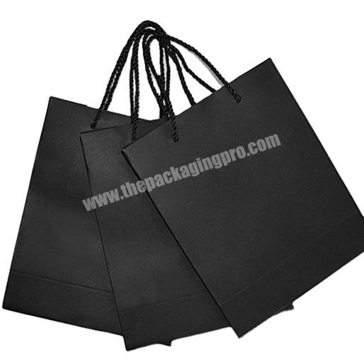 Wholesale custom factory hot selling whole black paper carry bag with handles