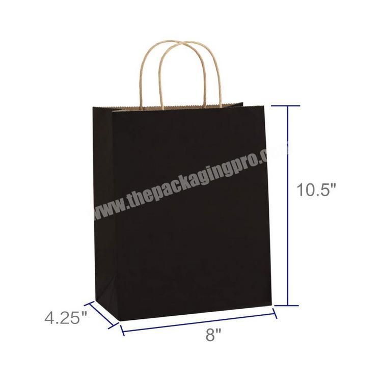 Wholesale custom logo luxury gift packaging kraft black paper bag with handle