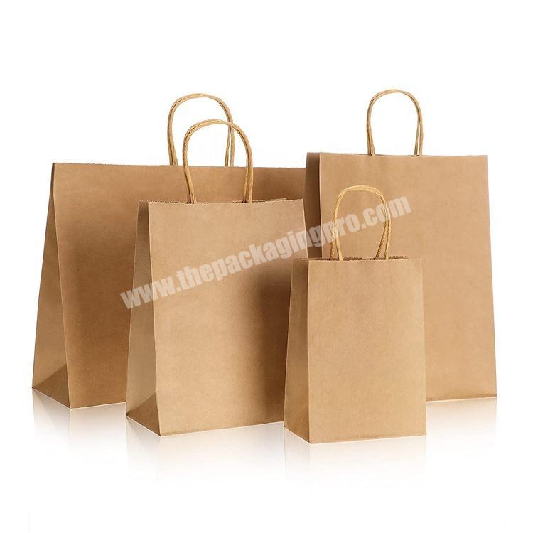 Wholesale custom logo paper kraft shopping Packaging bag with handle