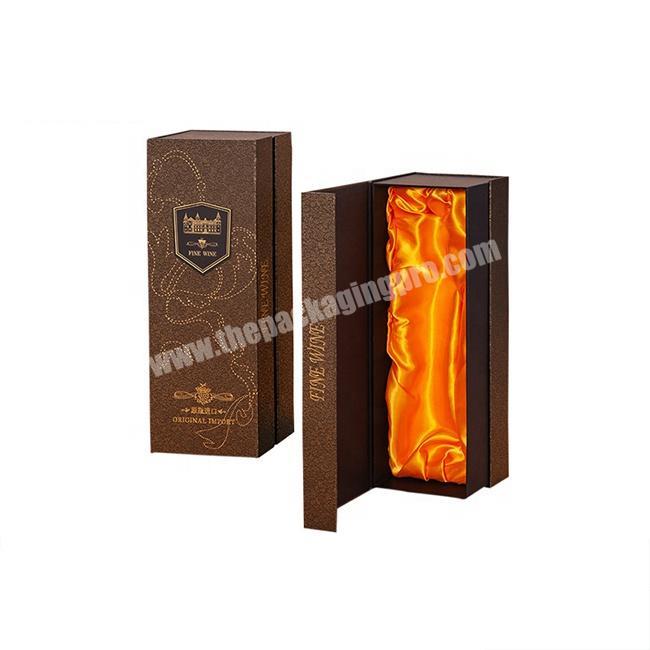 Wholesale custom luxury cardboard paper magnetic single red wine bottle gift packaging box