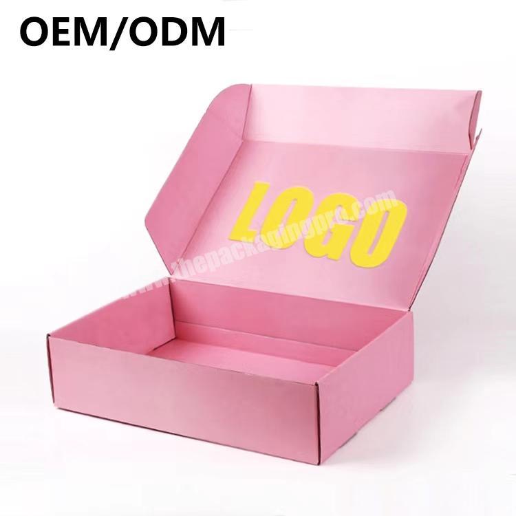 Wholesale custom pink black white kraft colored corrugated shipping mailer packaging boxes