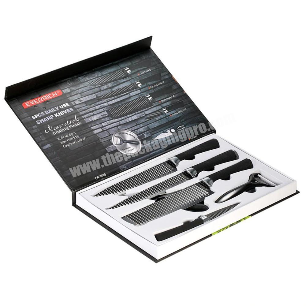 Wholesale custom printed cardboard luxury cutter knife cuttlery set gift box for knife
