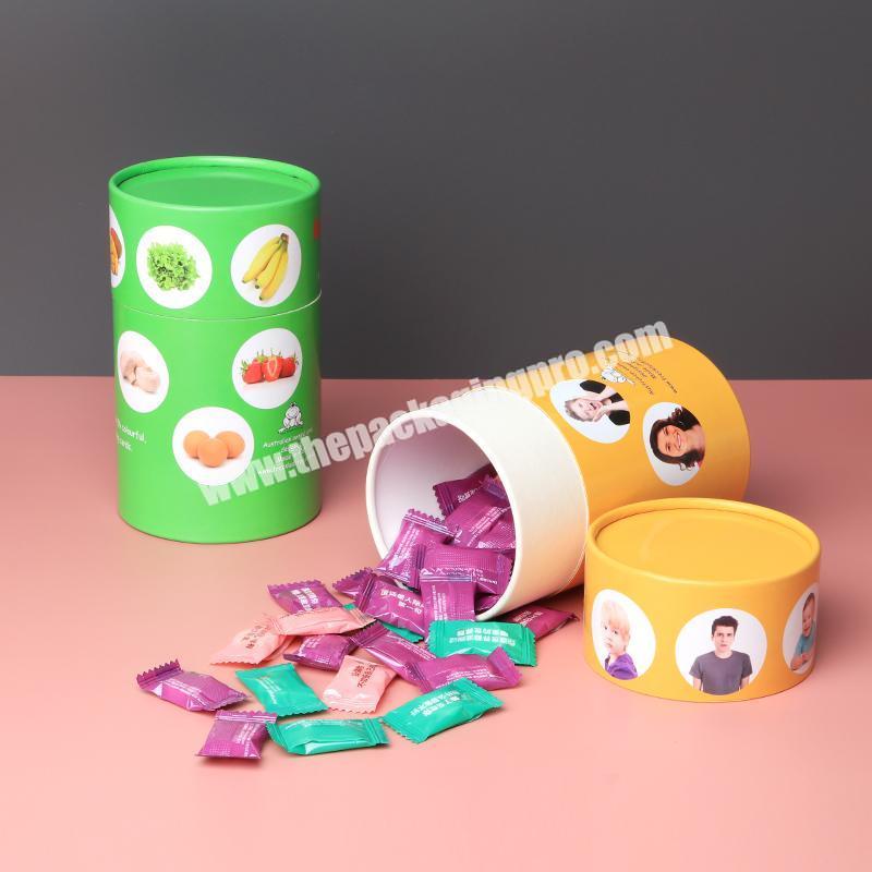 Customized Paper Tube Round Cylinder candy, Tea, Coffee Beans, Cookie Packaging Box