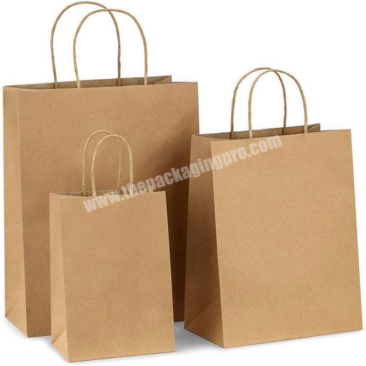 Wholesale hot sale brown kraft paper shopping bag
