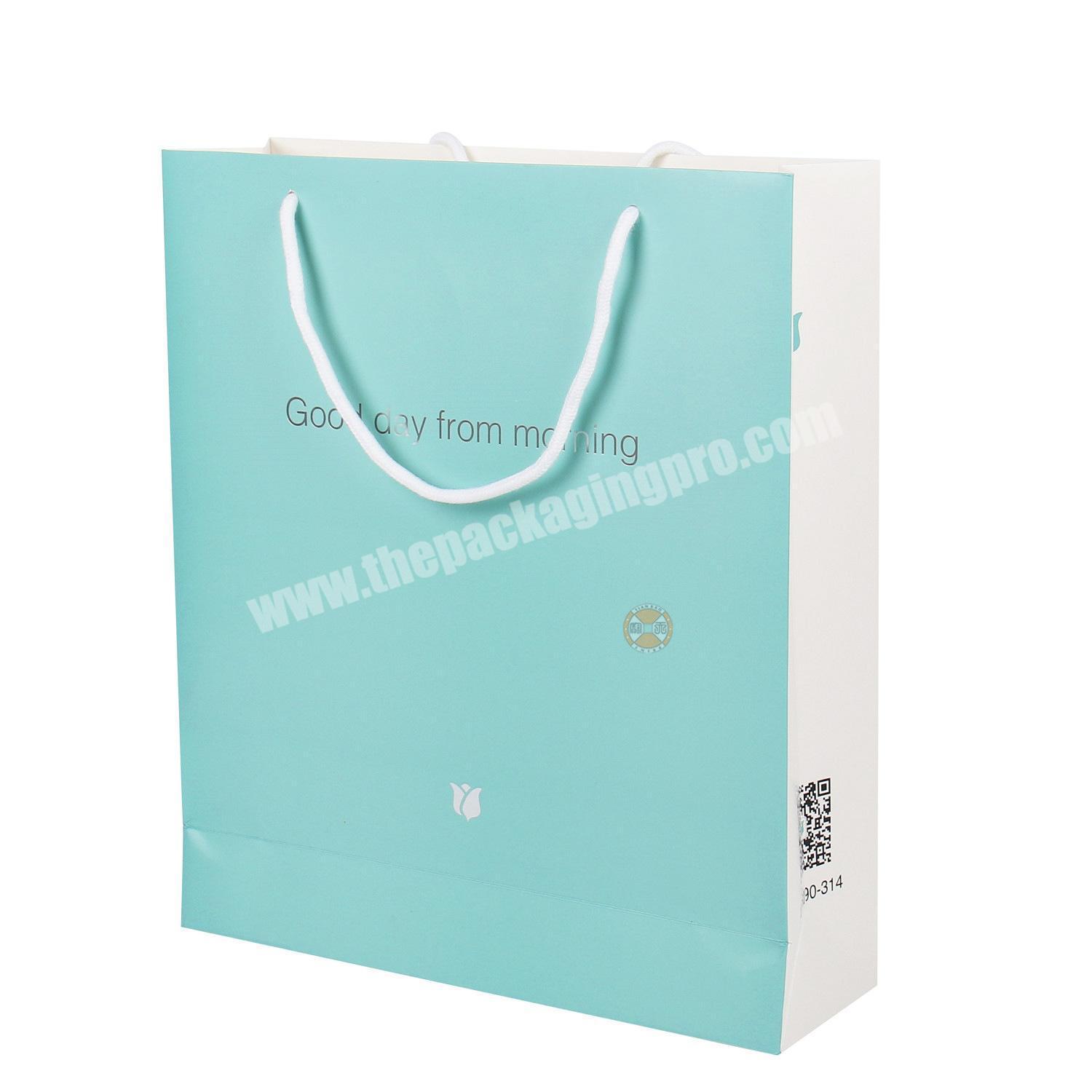 Wholesale hot selling wholesale custom gift paper bag with cotton handles