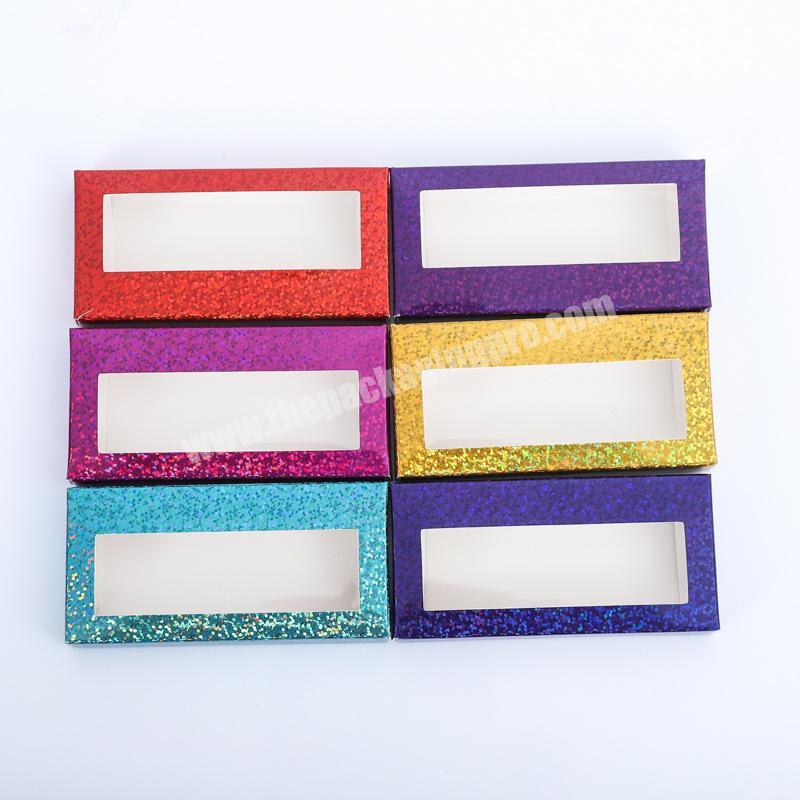 Wholesale lash box custom logo printing rose gold foil stamping beauty false eyelash paper packaging boxes with window