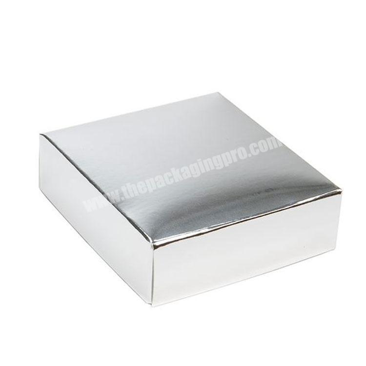 Wholesale luxury custom recycled gift box packaging Shimmer Silver Paper Box Bottom