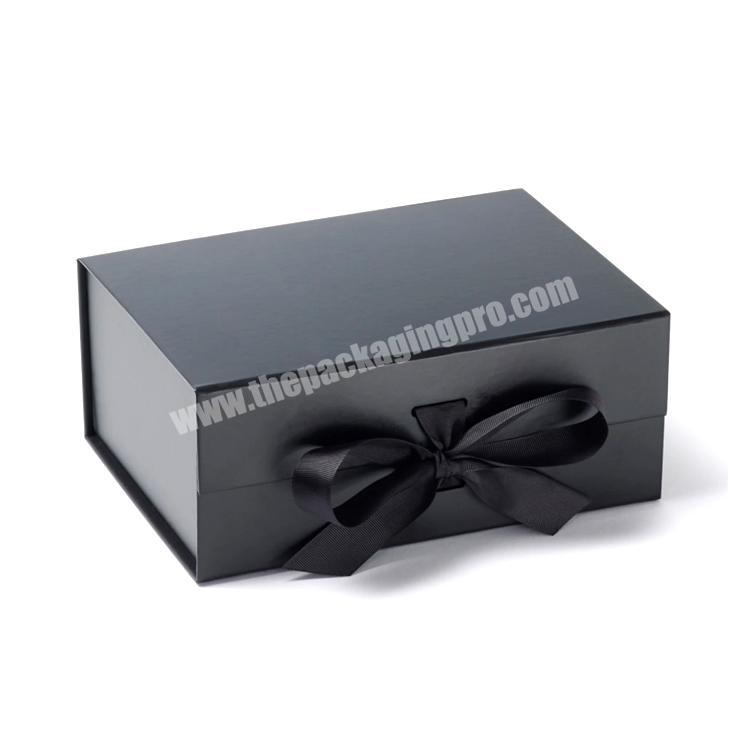 Wholesale magnetic empty plain cardboard black gift boxes paper crafts packaging box