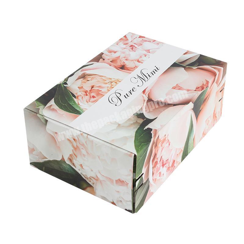 Wholesale printed luxury cardboard carton shoe flower paper gift packaging shipping boxes custom logo subscription box mail box