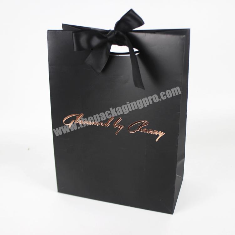 Wholesales Custom Black Gift Handle Paper Carry Bag For Snacks