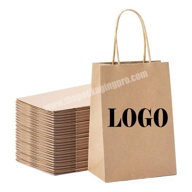 Wholesales Kraft Paper Packaging Shopping Carry Bags With Twisted Handles