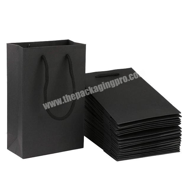 Wholesales Matte Black Cardboard Medium Plain Shipping Bags For Shopping