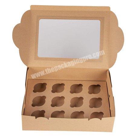 Wholesales Recycled Kraft Cupcake Retail Egg Glutinous Rice Dumplings Packing Box With Rigid Paper Card Tray