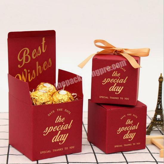 Wholesales custom luxury paper wedding candy /chocolate gift favor boxes