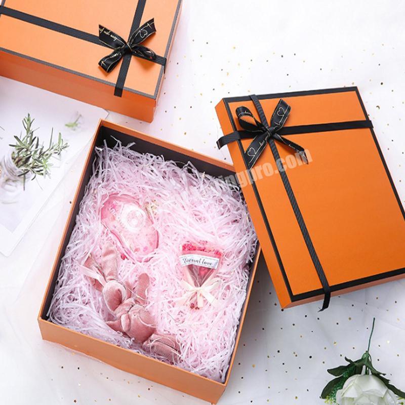 Women Day's Gift Boxes orange cosmetics packaging Paper box and Clothing Gift box made in China