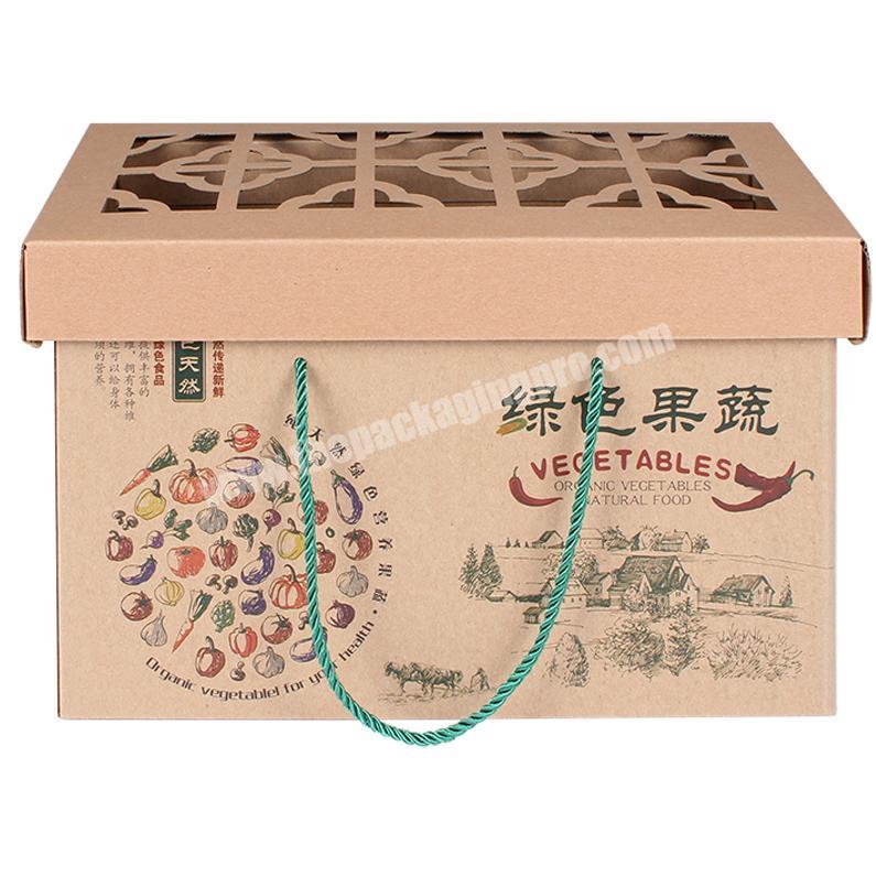 Yongjin Cheap Wholesale  Brown Kraft Corrugated Cardboard Fruit Packaging Box with a Hollowed-out Window