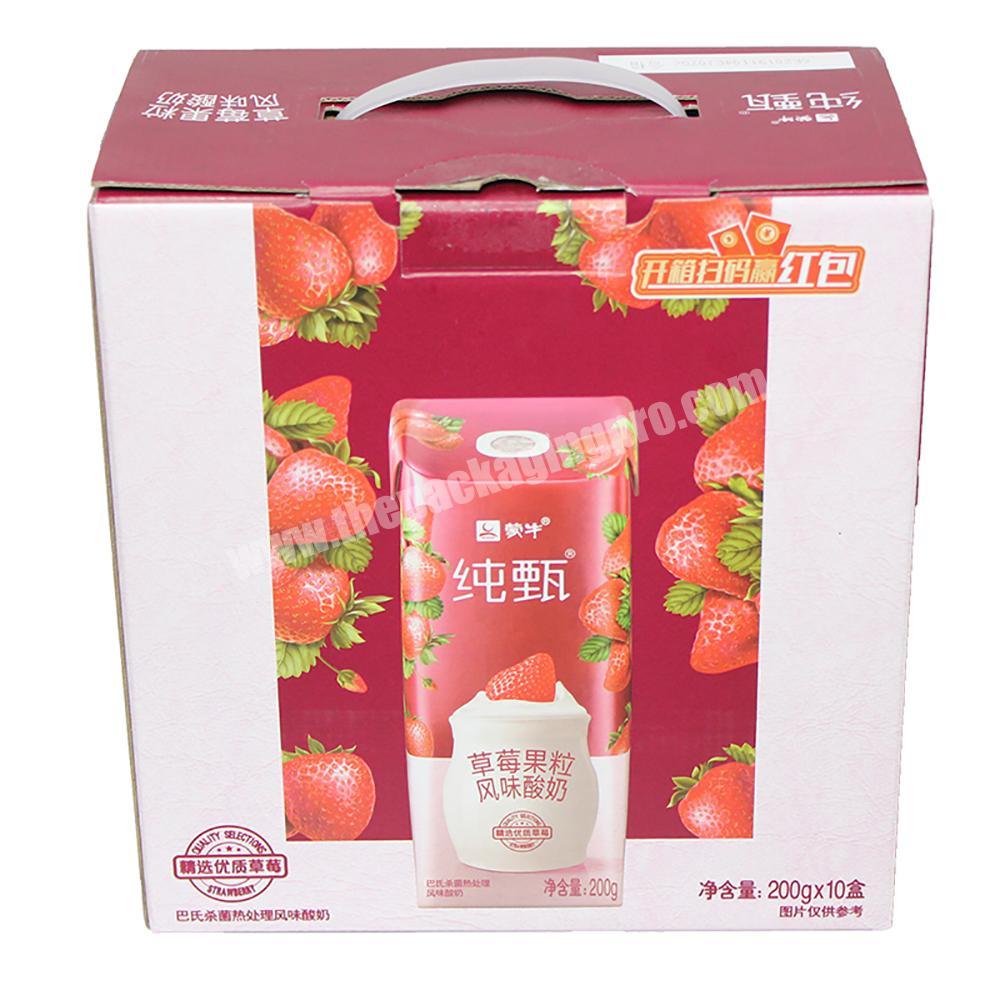 Yongjin Color Printing Cheap Custom Retail Logo Printed Corrugated Carton Milk Packaging Box