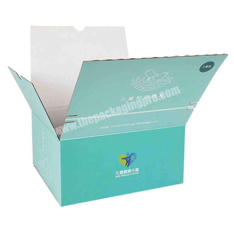 Yongjin Custom Deluxe Blue Paper Easy Tear Strip Zipper Box for Shipping Packaging