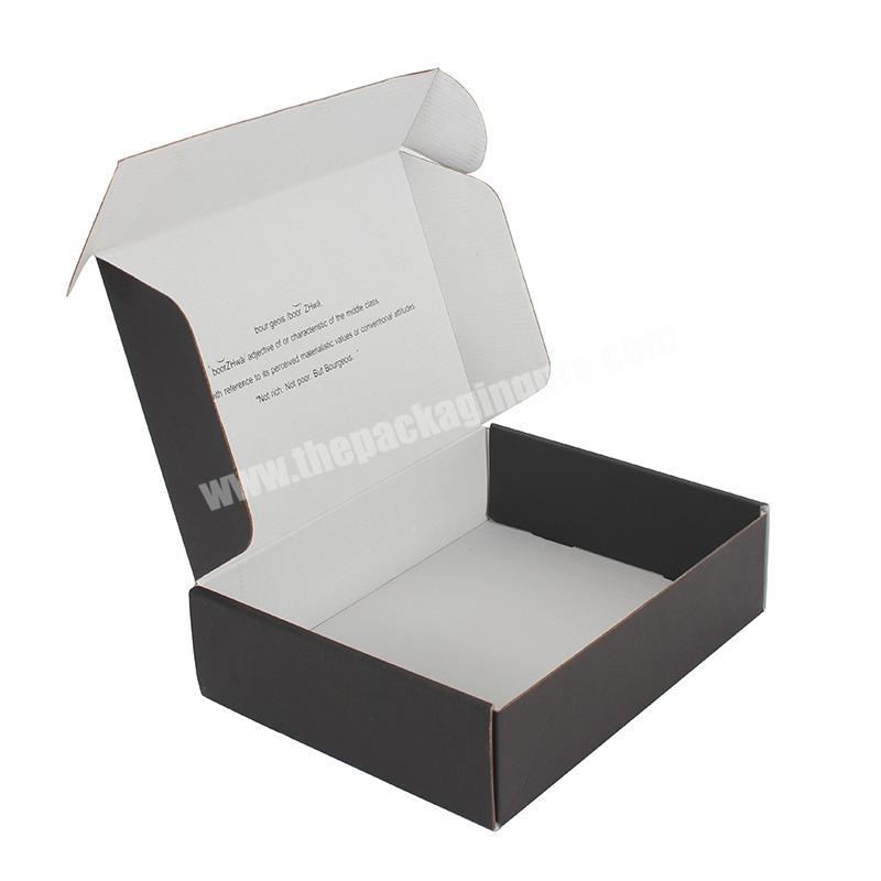 Yongjin Custom Eco Friendly Shirt Apparel Shipping Cardboard Paper Boxes Black Corrugated Box For Clothing and Shoe Packaging