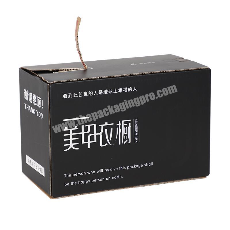Yongjin Custom Logo Design Corrugated Mailing Packaging Plain Kraft Shipping Tear Line Carton Boxes