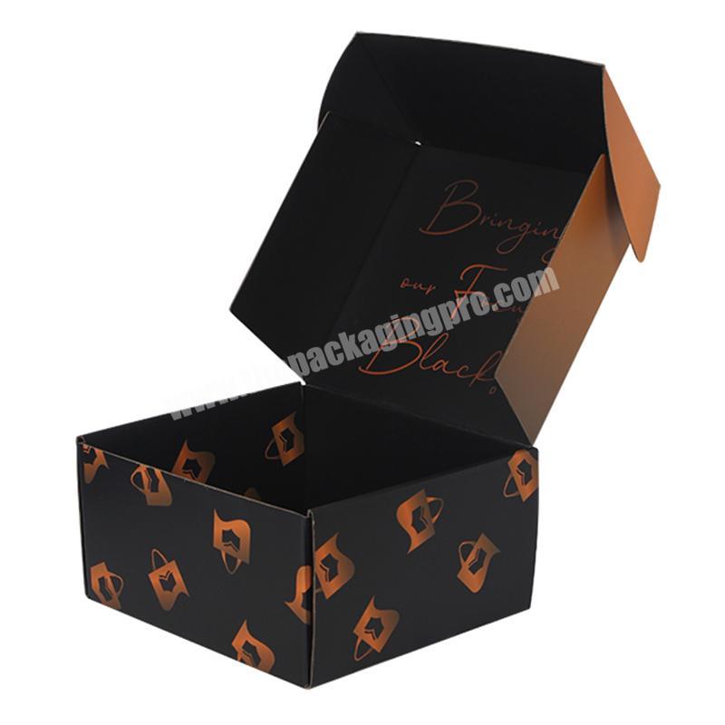 Yongjin Customer's Logo Women's Clothing Packaging Advent Calendar Carry Black Corrugated Cardboard Box