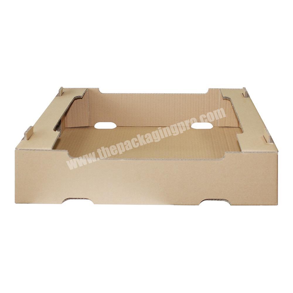 Yongjin ECO Friendly Disposable Corrugated Brown Cardboard Paper Fruit Packaging Box with Handle