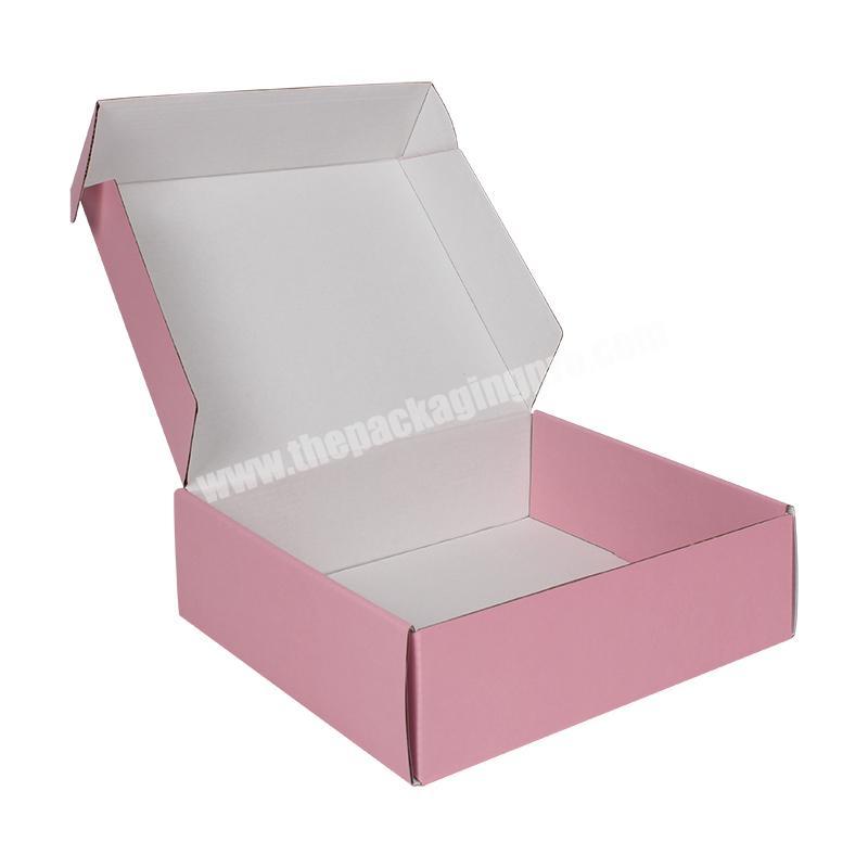 Yongjin Free Sample Custom Logo Pink Color Cosmetic Corrugated Mail Shipping Box