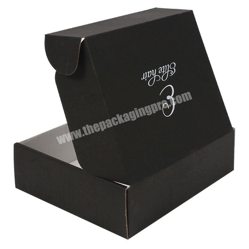 Yongjin High Quality Custom Logo Black Custom Paperboard Corrugated Cardboard Box Tuck Top Box For Shipping