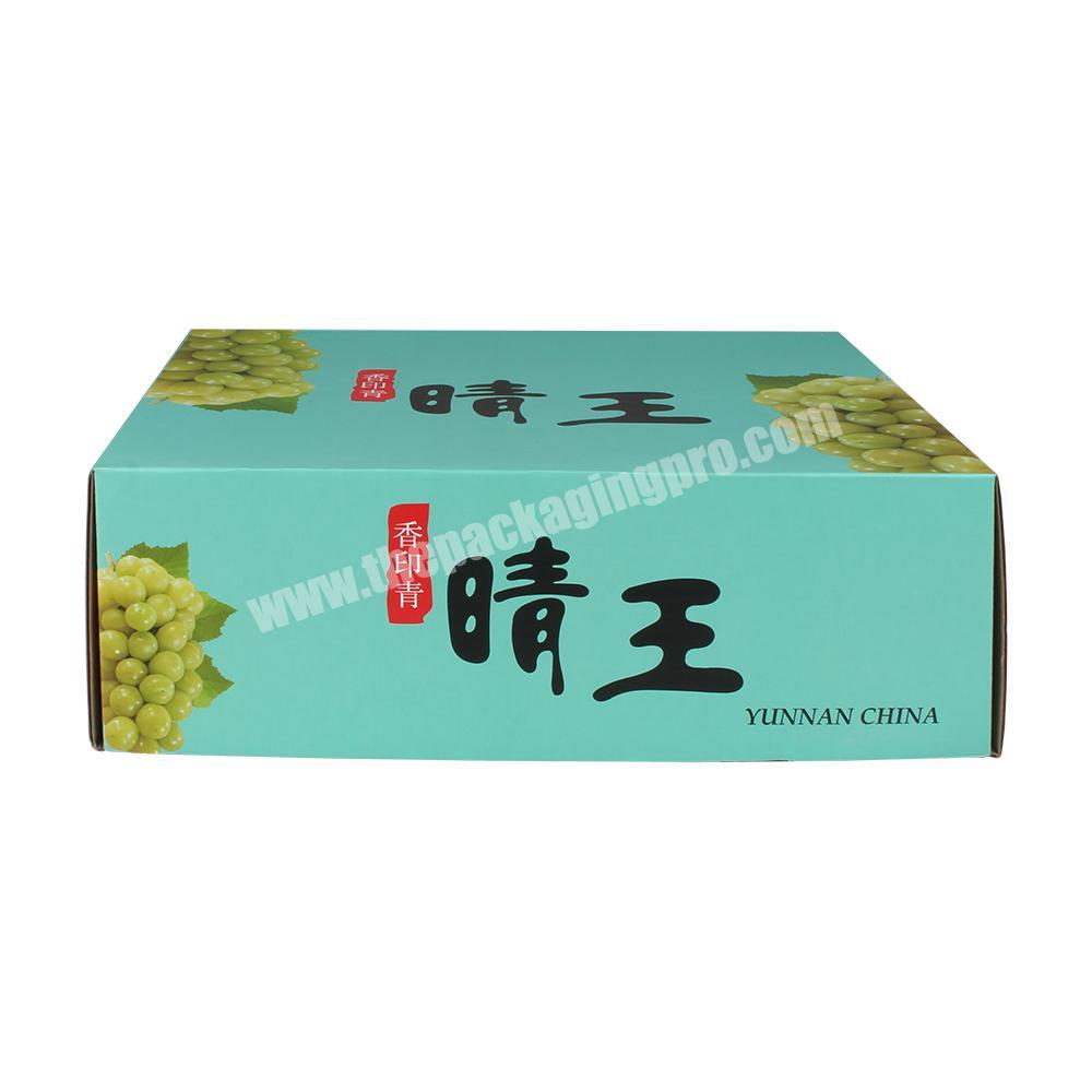 Yongjin Jiangsu Custom Logo Printed Foldable Corrugated Fresh Grape Fruit Paper Packaging Box