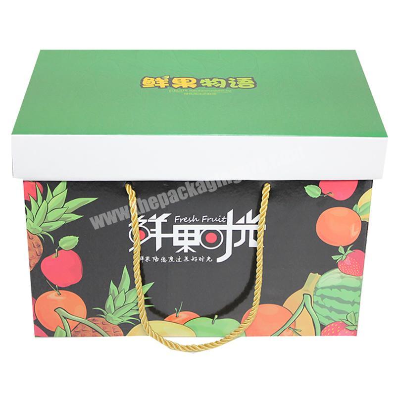 Yongjin Jiangsu Wholesale Logo Design Corrugated Carton Fresh Fruit Storage Packaging Box with Handles