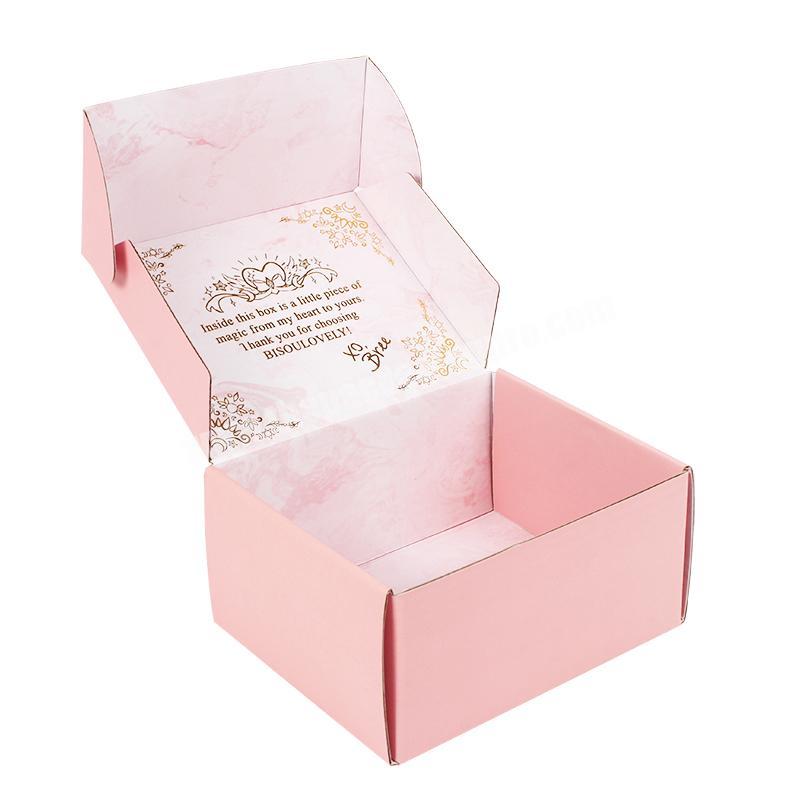 Yongjin Manufacturer Wholesale E Flute Cardboard Pink Tuck Top Shipping Paper Corrugated Mailing Cardboard Box