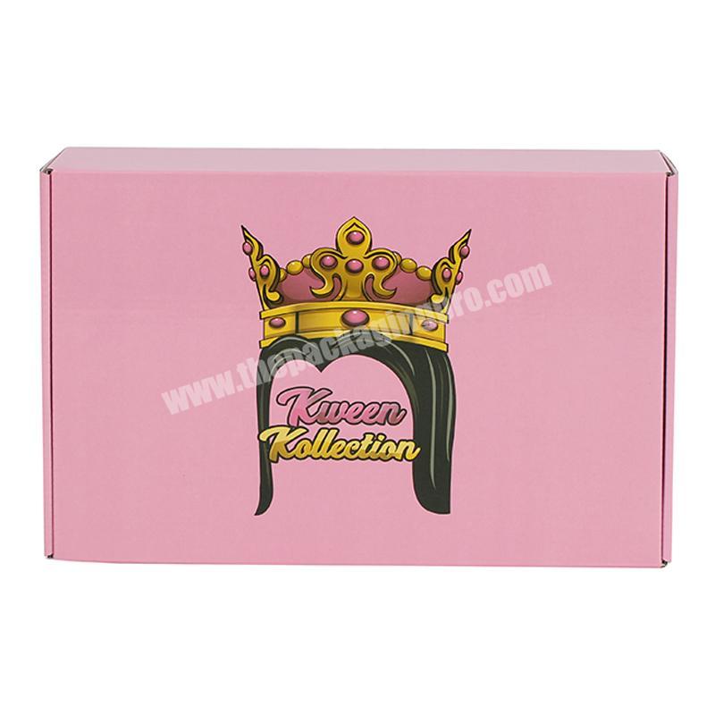 Yongjin best price corrugated board pink packaging recycled paper custom printed queen shipping box
