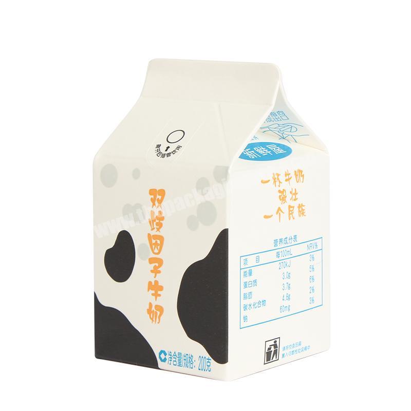 Yongjin china manufacturer good quality juice milk carton box with gable top custom